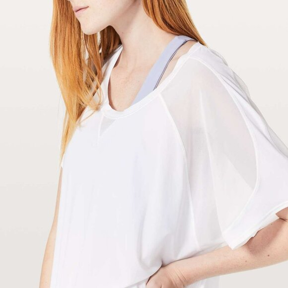 Lululemon Final Count Tee, White, Size 4(?) with Oversized Fit - Picture 1 of 10